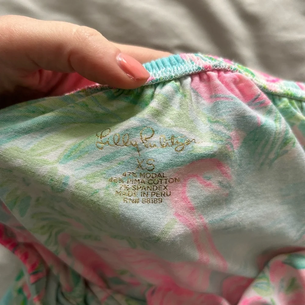 Lilly Pulitzer La Fortuna Off The Shoulder Flamingo Print Ruffle Top - Picture 8 of 9